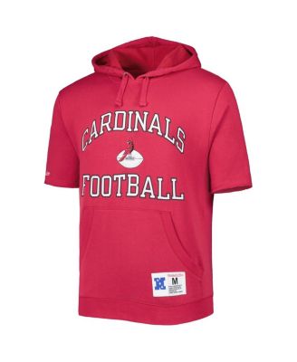 Men's Cardinal Arizona Cardinals Washed Short Sleeve Pullover Hoodie