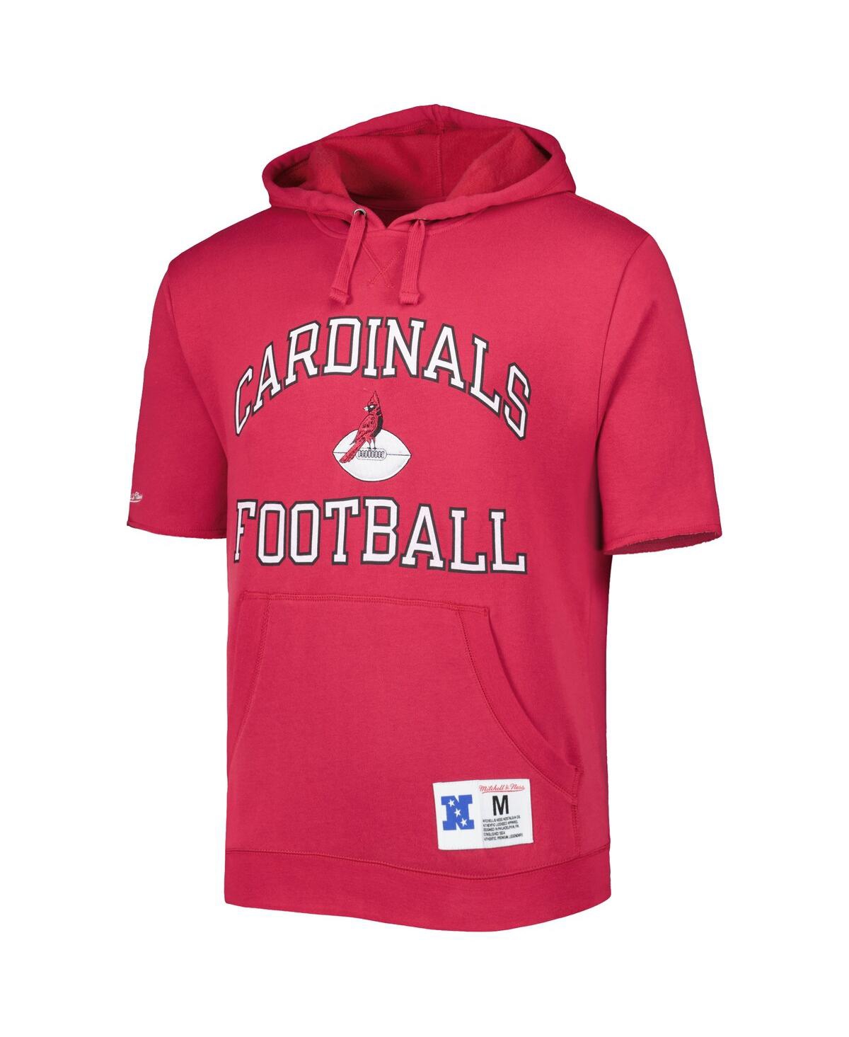 Men's Mitchell & NessArizona Cardinals Washed Short Sleeve Pullover Hoodie - Cardinal