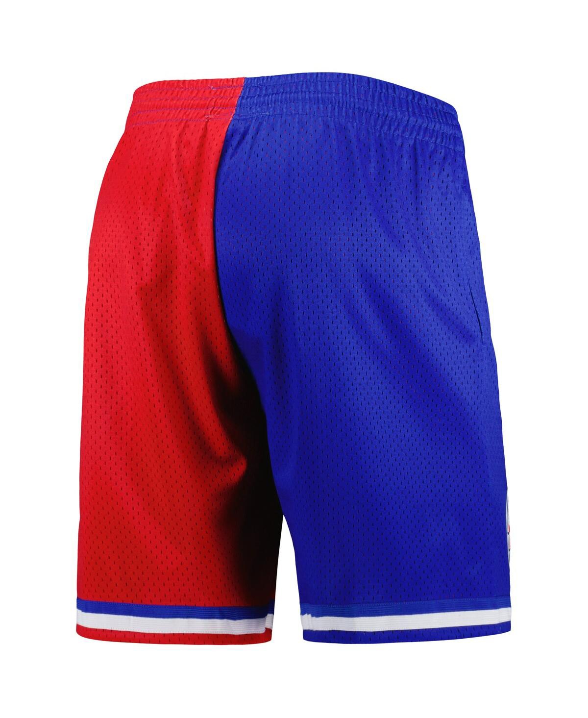 Men's Mitchell & Ness Red Philadelphia 76ers Hardwood Classics 1982 Split Swingman Shorts - Red