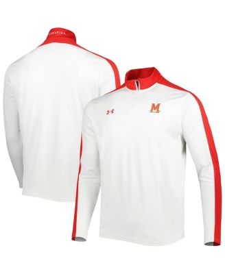 Men's White Maryland Terrapins Lightweight Mock Neck Performance Quarter-Zip Jacket