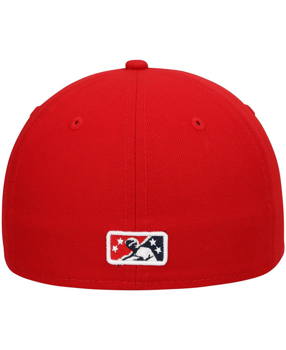 Men's New EraLouisville Bats Authentic Collection Road 59FIFTY Fitted Hat - Red