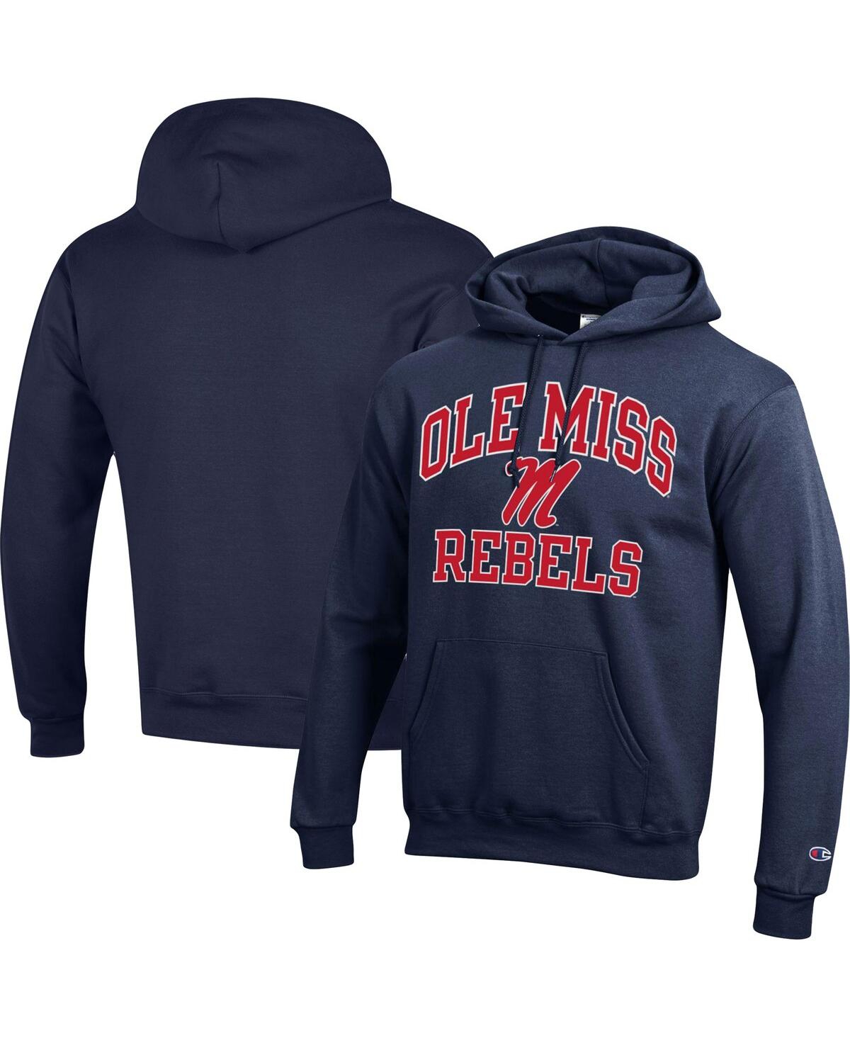 Men's ChampionOle Miss Rebels High Motor Pullover Hoodie - Navy