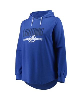 Women's Heather Blue Tampa Bay Lightning Plus Size Fleece Pullover Hoodie