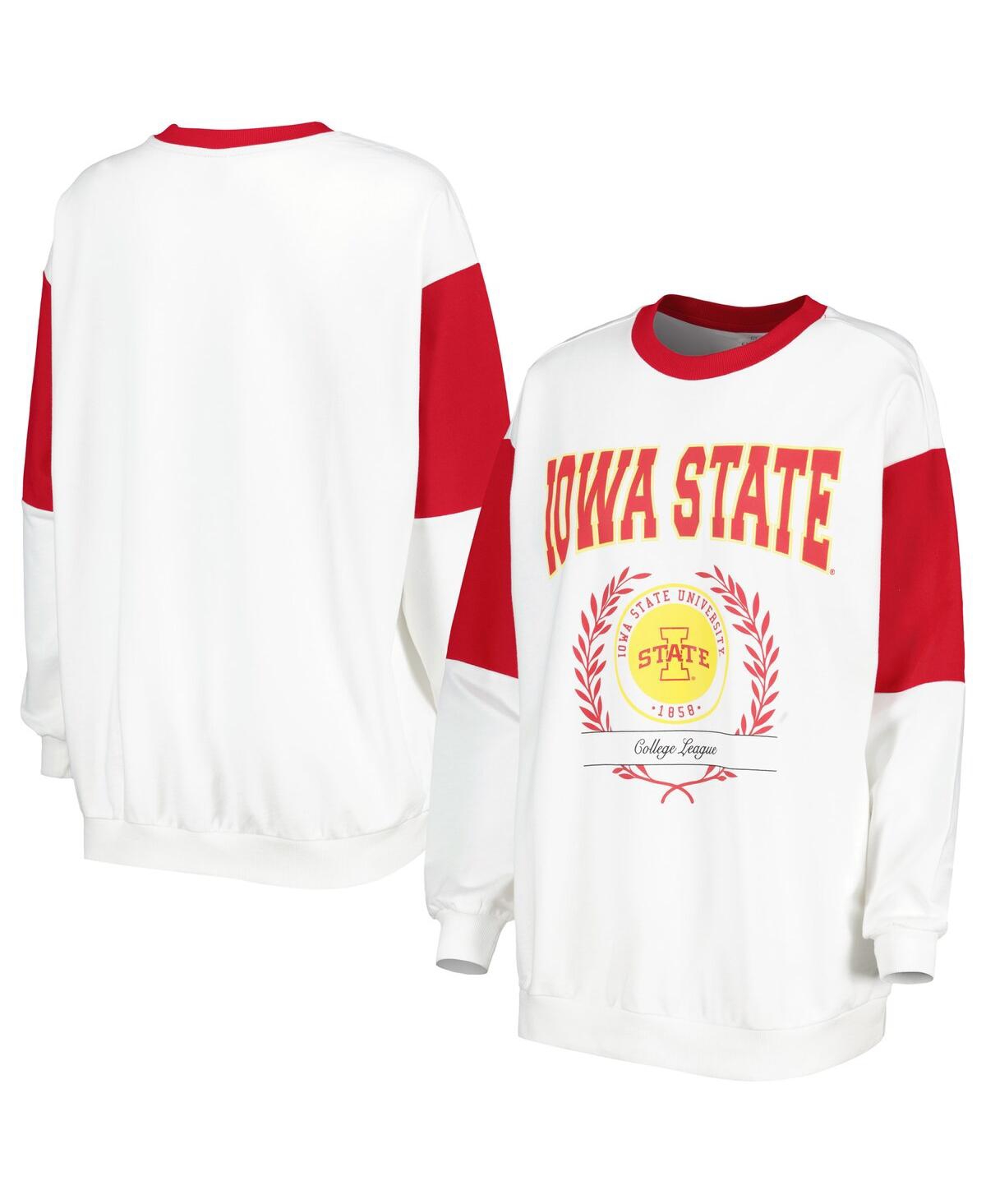 Women's Gameday Couture White Iowa State Cyclones It's A Vibe Dolman Pullover Sweatshirt - White