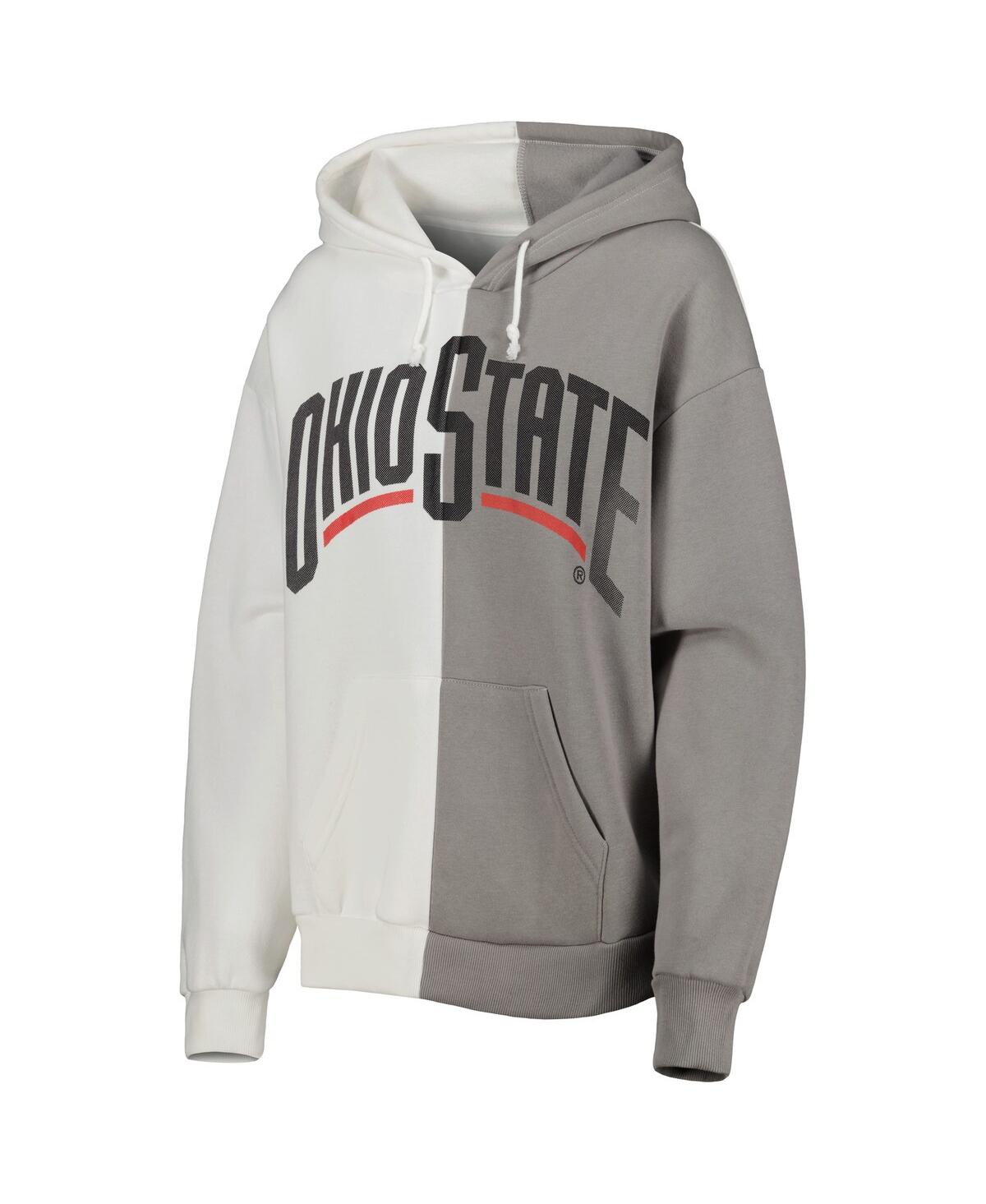 Women's Gameday Couture White Ohio State Buckeyes Split Pullover Hoodie - White