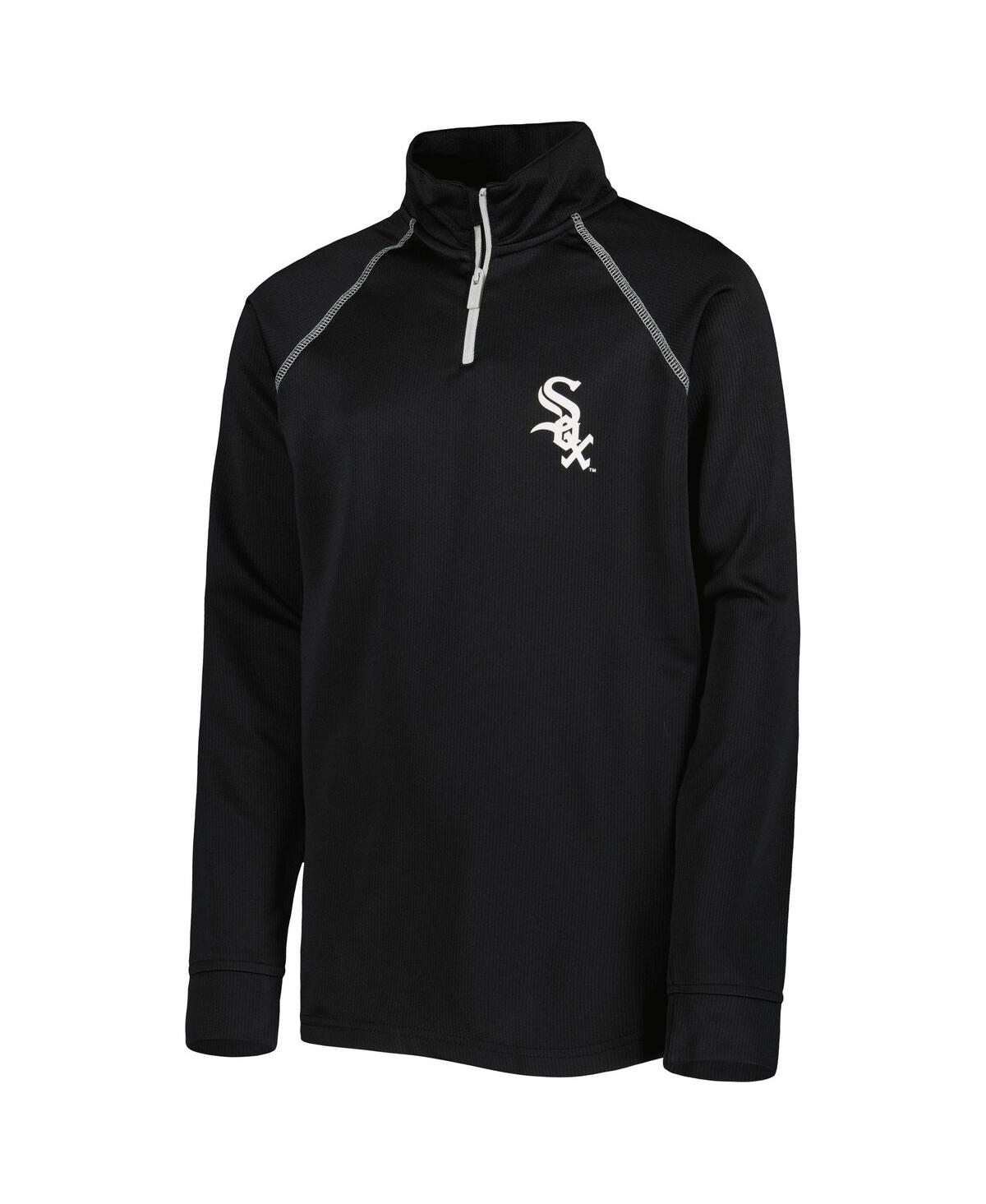 Youth Boys StitchesChicago White Sox Team Raglan Quarter-Zip Jacket - Black