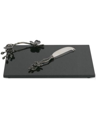 Black Orchid Small Cheese Board with Knife