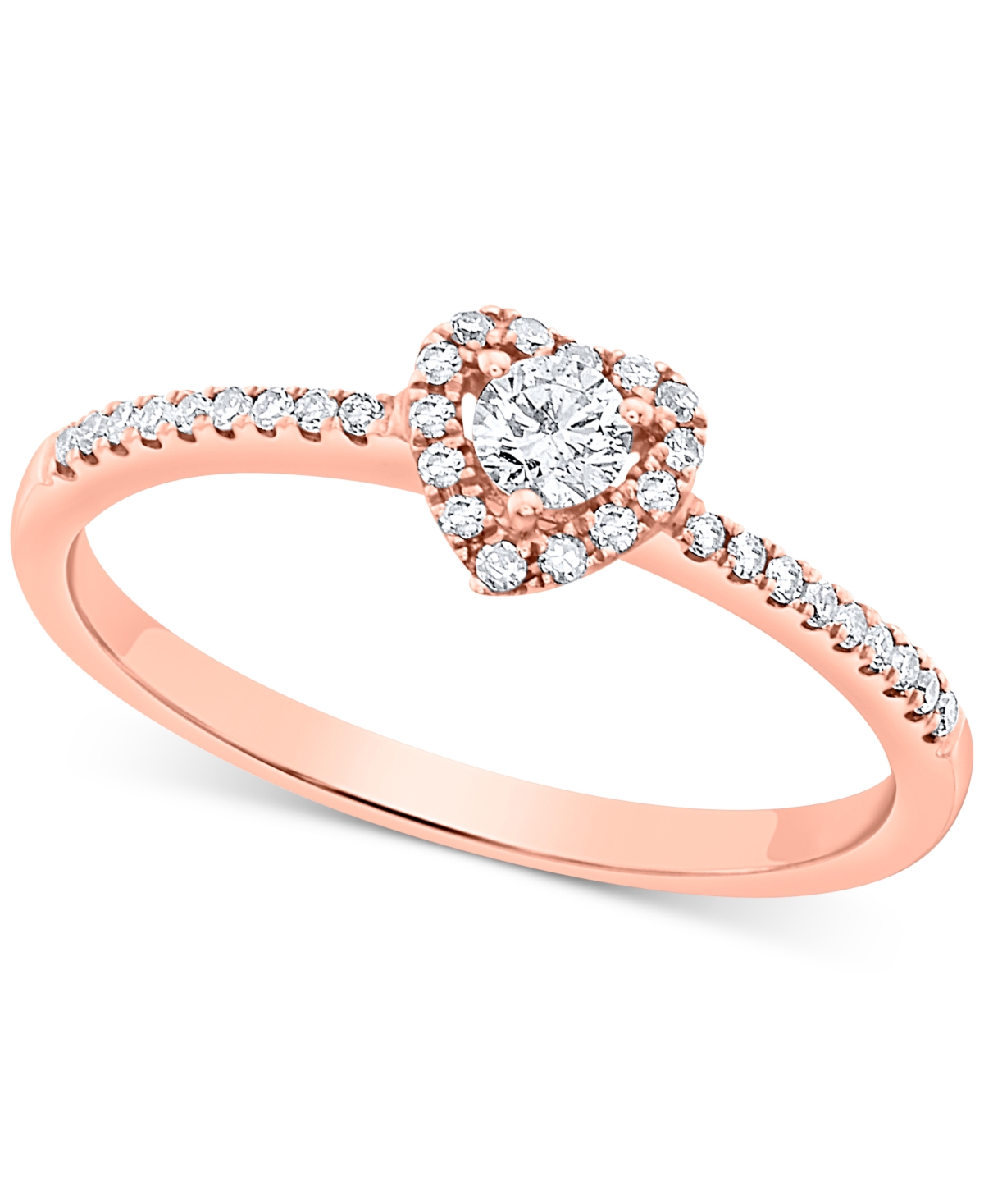 MACY'S DIAMOND HEART HALO ENGAGEMENT RING (1/4 CT. T.W.) IN 14K WHITE, YELLOW OR ROSE GOLD