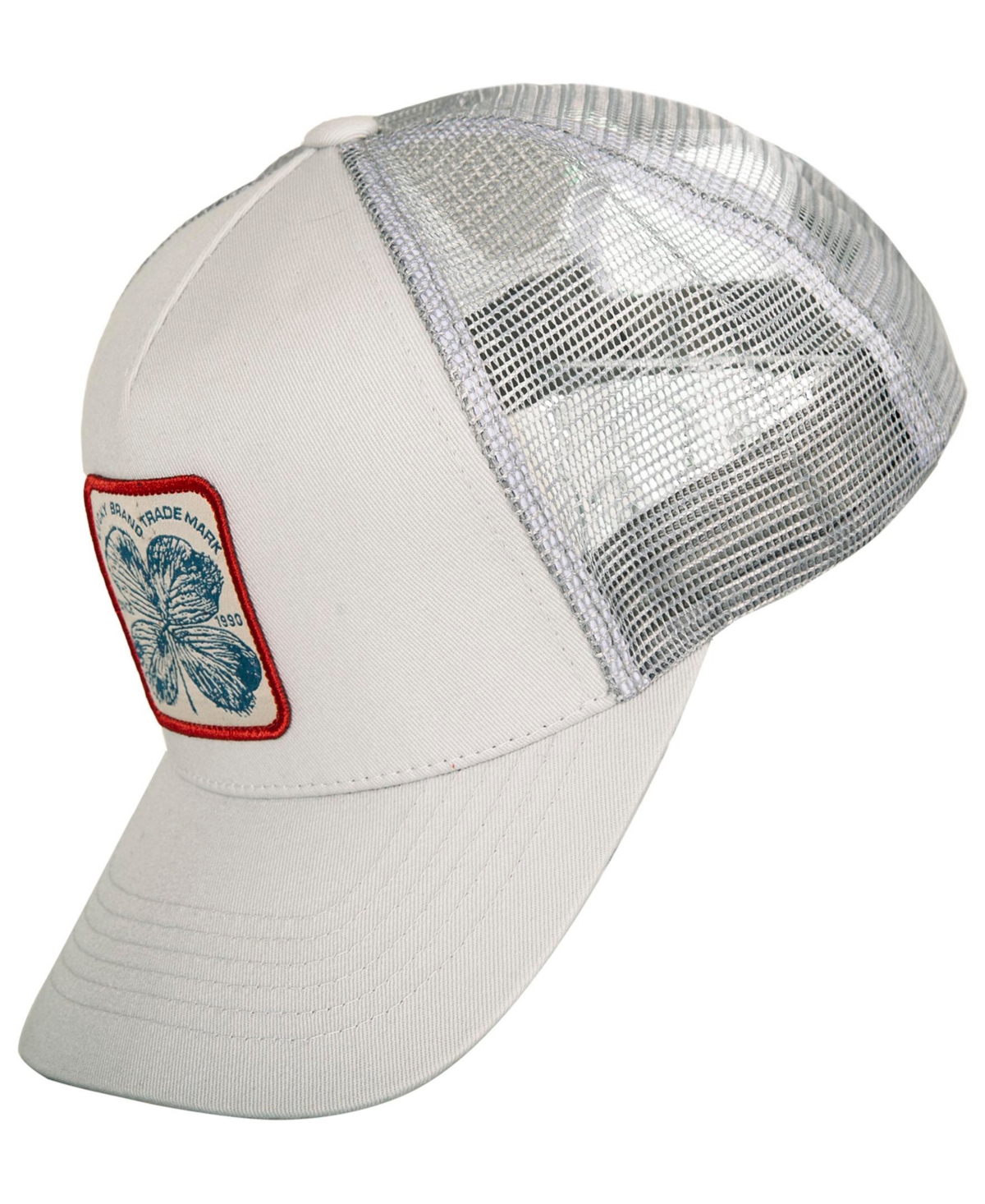 Lucky Brand Clover Patch Trucker Hat In Light Gray