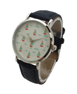 Soft Band Sailing Boats Dial Women Watch