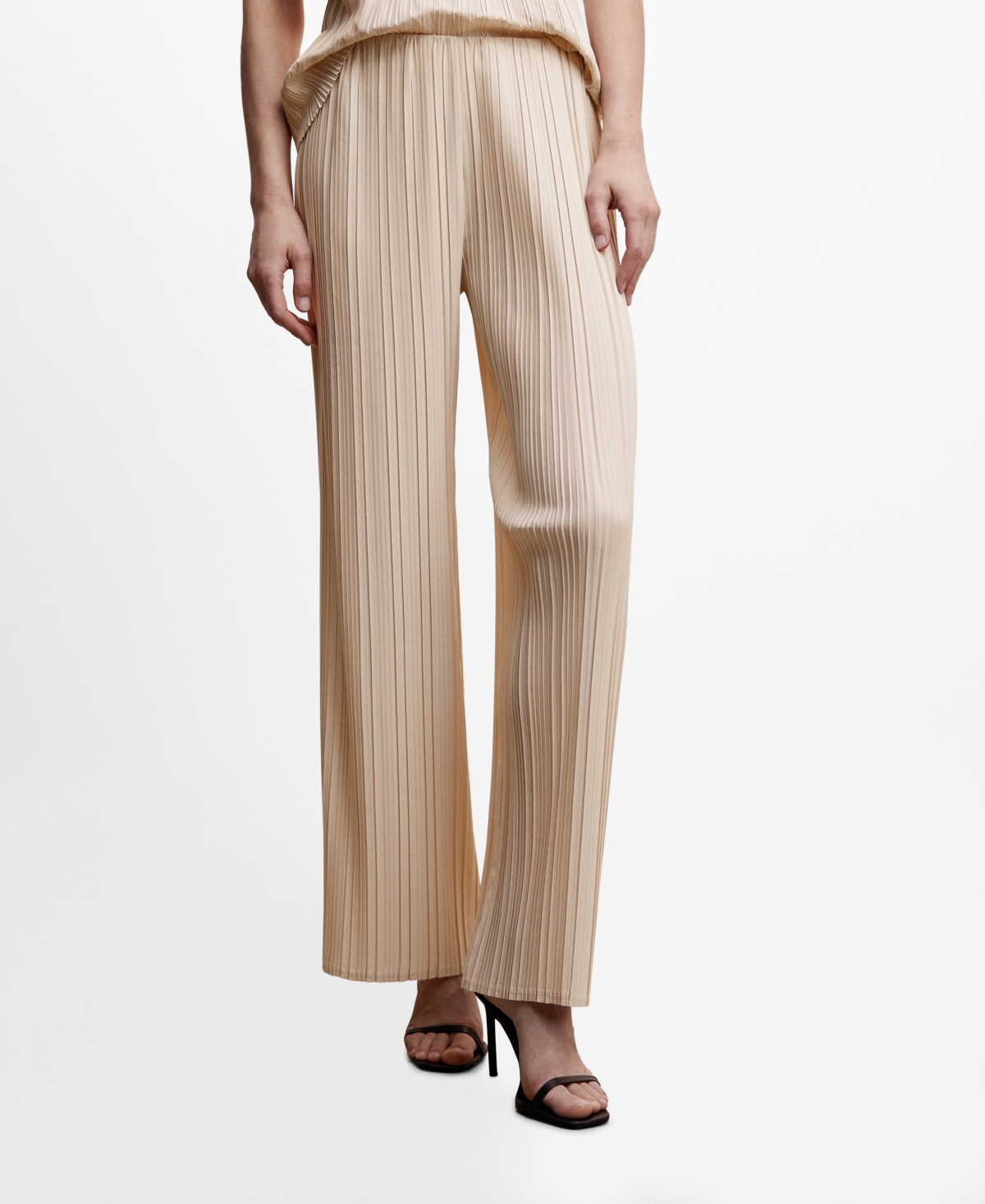 MANGO WOMEN'S PLEATED WIDELEG PANTS