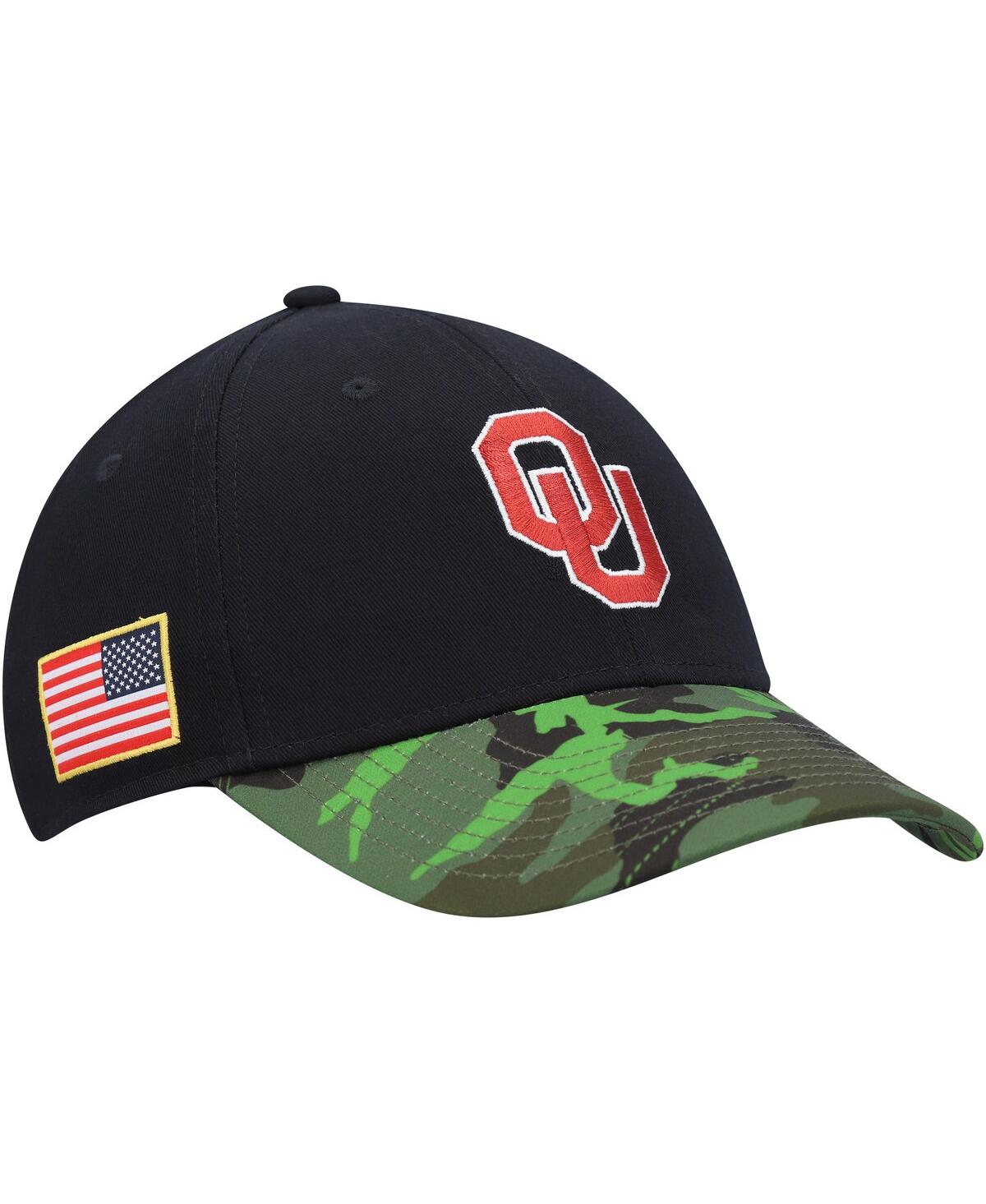 Jordan Men's  Black, Camo Oklahoma Sooners Veterans Day 2tone Legacy91 Adjustable Hat In Black,camo