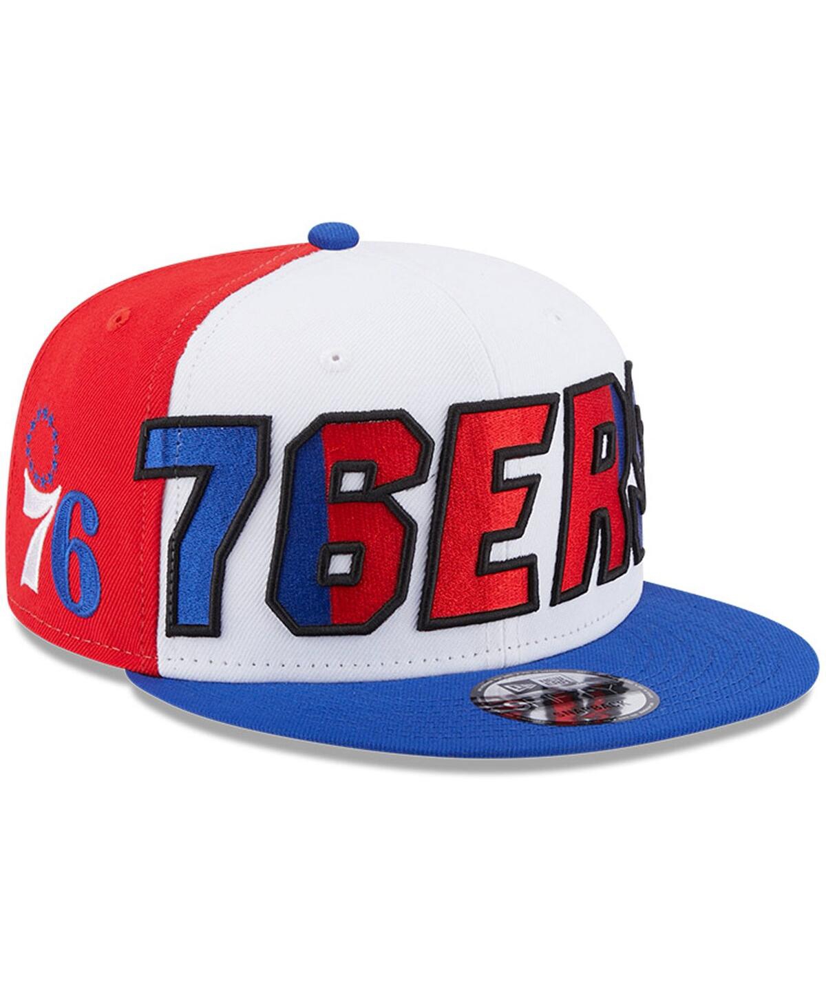 New Era Men's  White, Royal Philadelphia 76ers Back Half 9fifty Snapback Hat In White,royal