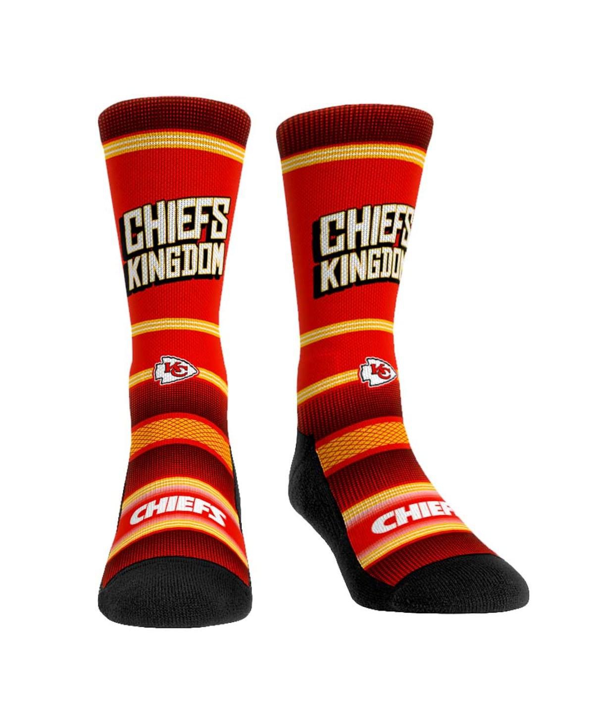 Rock 'em Men's And Women's  Socks Kansas City Chiefs 2022 Afc Champions Wavy Stripe Crew Socks In Multi