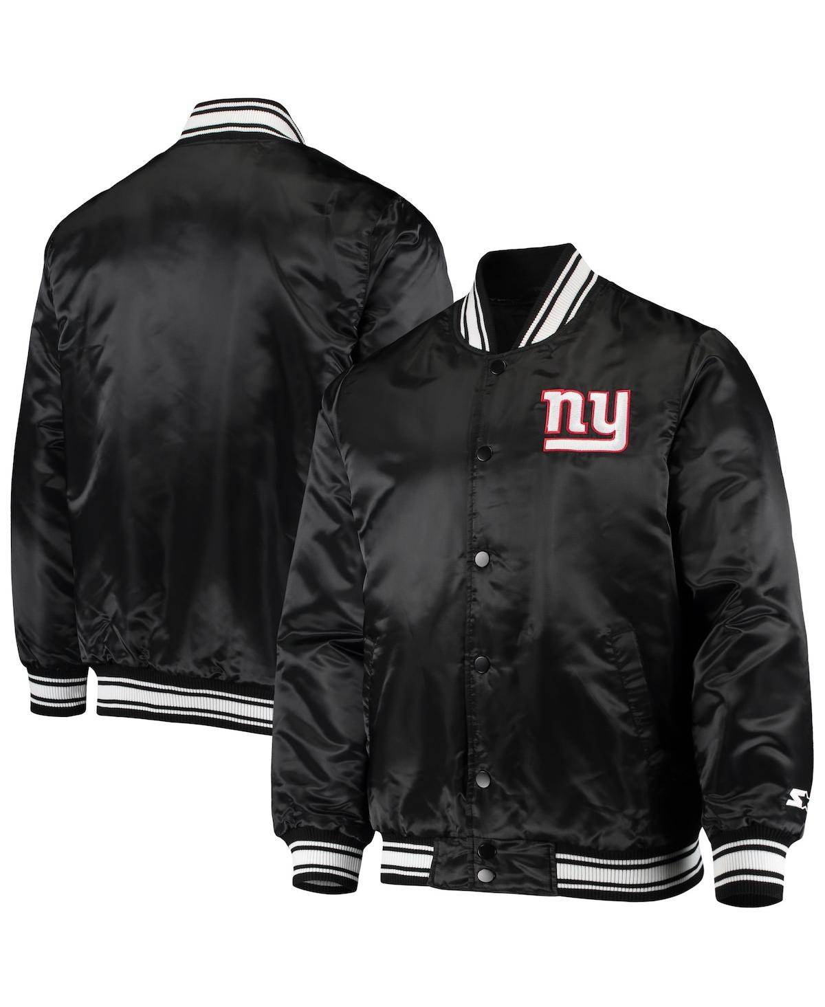 Men's StarterNew York Giants Locker Room Satin Varsity Full-Snap Jacket - Black
