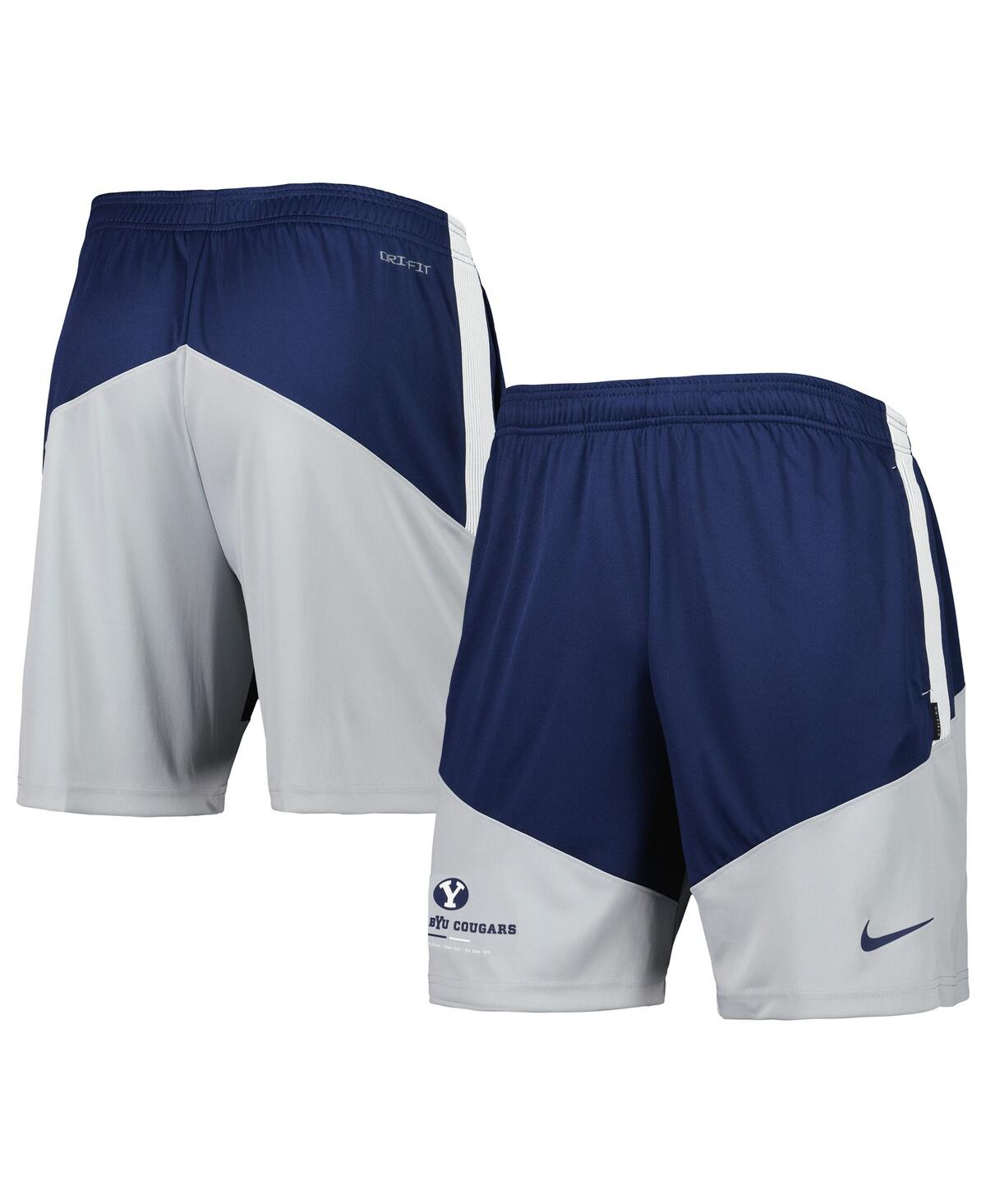Shop Nike Men's  Navy, Gray Byu Cougars Performance Player Shorts In Navy,gray