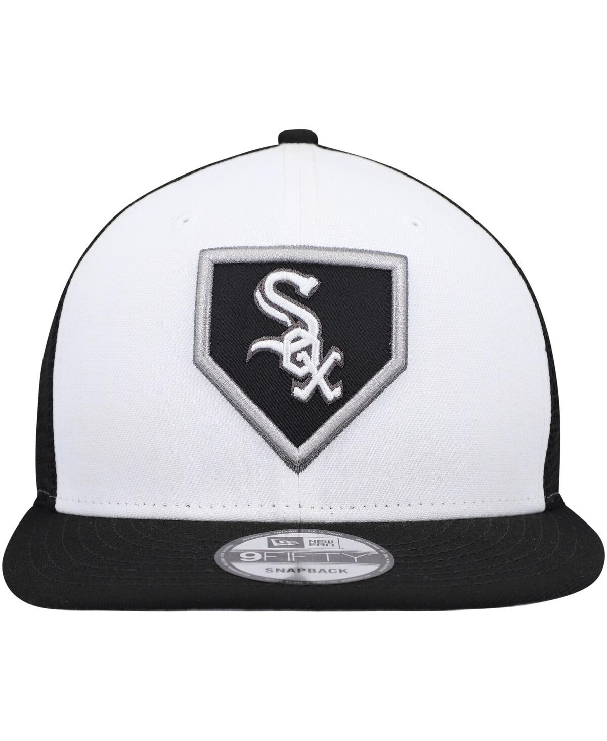 New Era Men's  White, Black Chicago White Sox 2022 Clubhouse Trucker 9fifty Snapback Hat In White,black