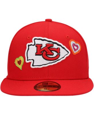 Men's Red Kansas City Chiefs Chain Stitch Heart 59Fifty Fitted Hat