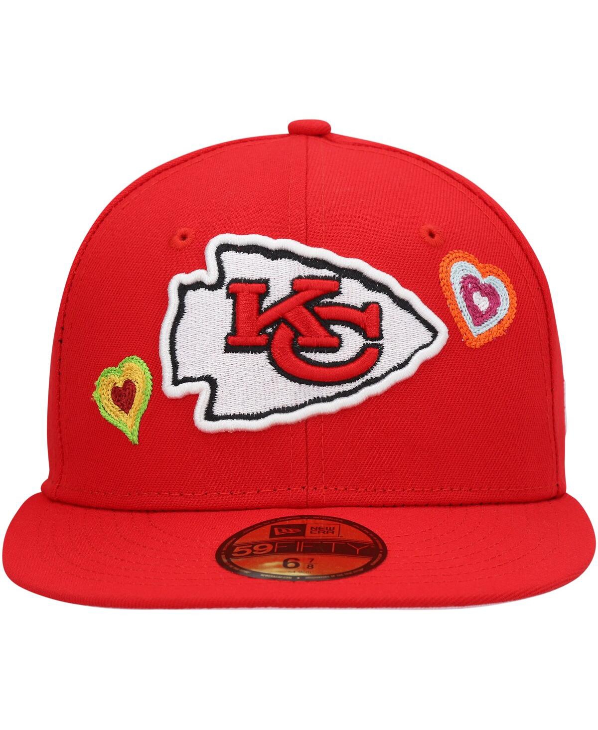 NEW ERA MEN'S NEW ERA RED KANSAS CITY CHIEFS CHAIN STITCH HEART 59FIFTY FITTED HAT 