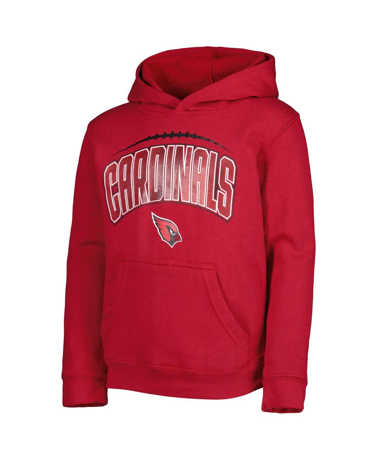 Outerstuff Big Boys And Girls Cardinal, Heather Gray Arizona Cardinals Double Up Pullover Hoodie And Pants Set In Cardinal,heather Gray