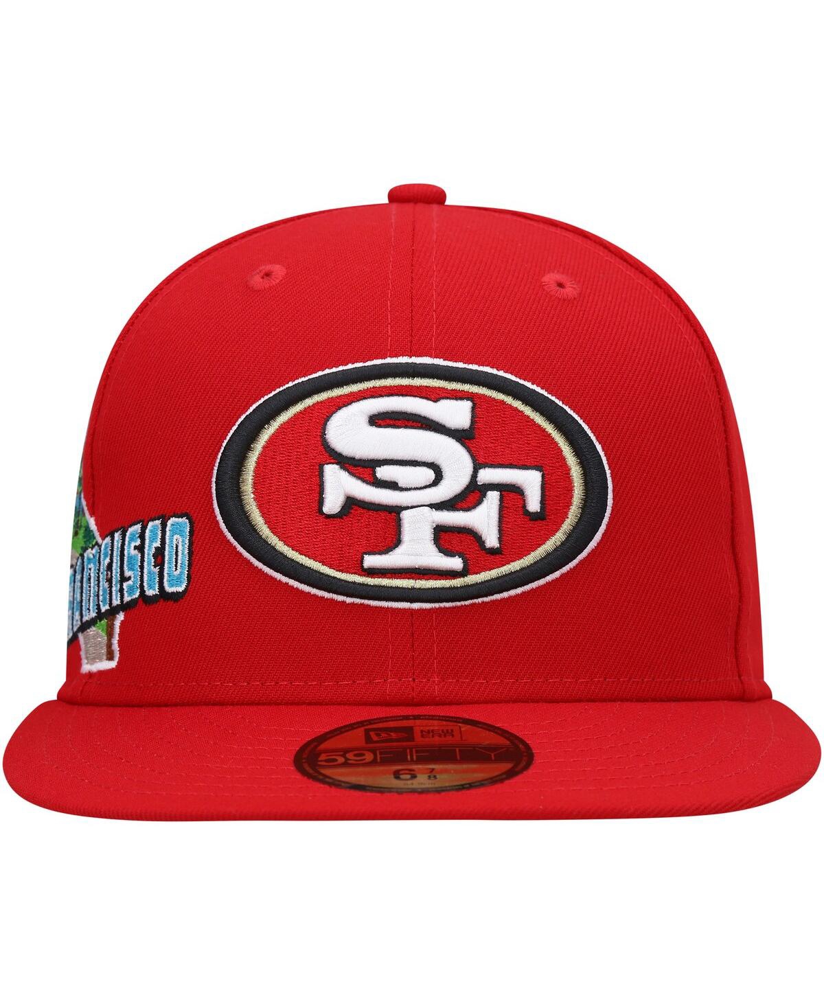 NEW ERA MEN'S NEW ERA SCARLET SAN FRANCISCO 49ERS STATEVIEW 59FIFTY FITTED HAT 