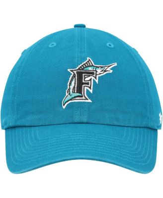 Men's Teal Florida Marlins Cooperstown Collection Clean Up Adjustable Hat