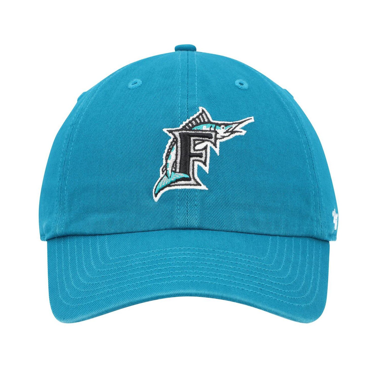 Men's Teal Florida Marlins Cooperstown Collection Clean Up Adjustable Hat