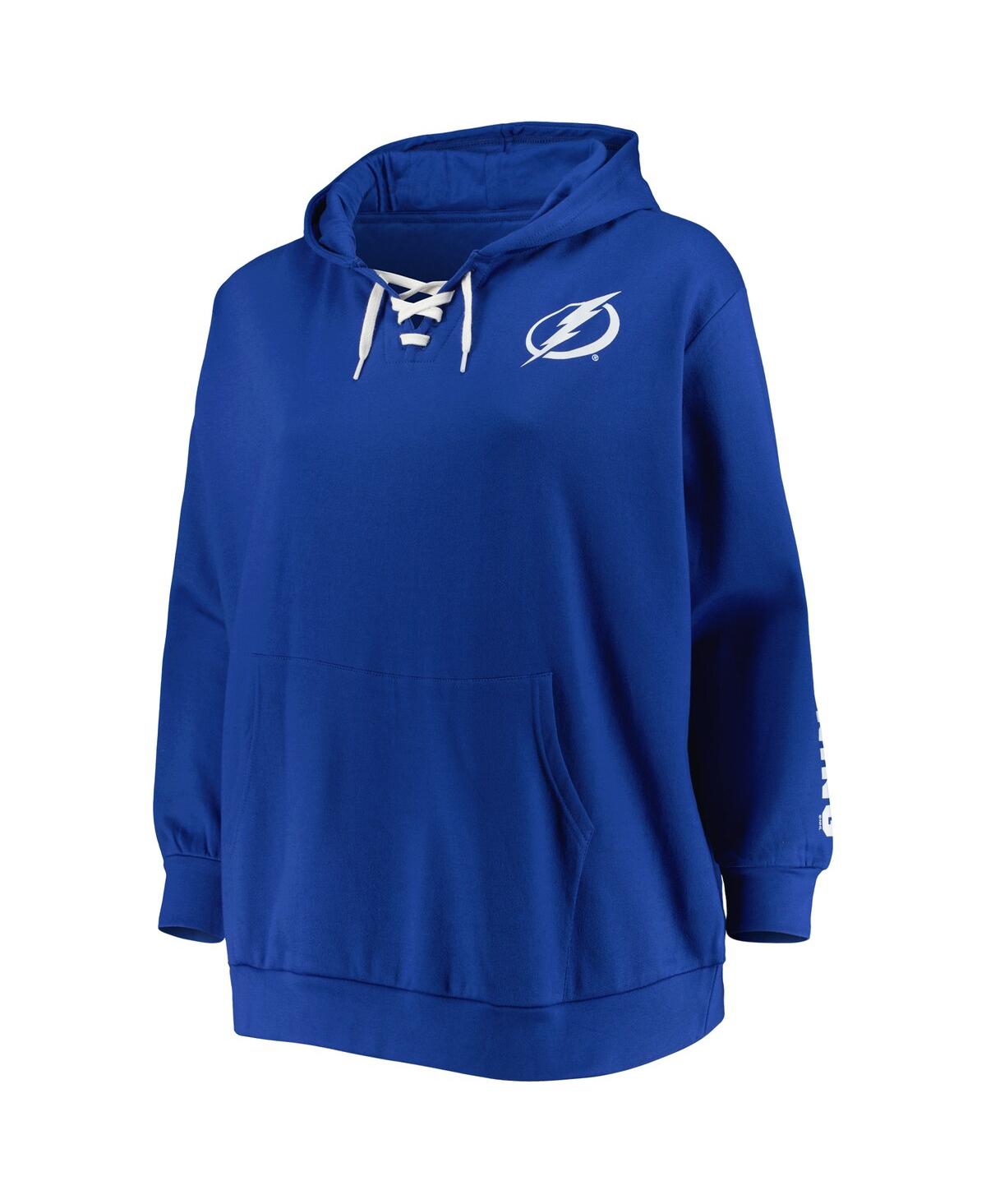 Women's Andrei VasilevskiyTampa Bay Lightning Plus Size Lace-Up V-Neck Pullover Hoodie - Royal