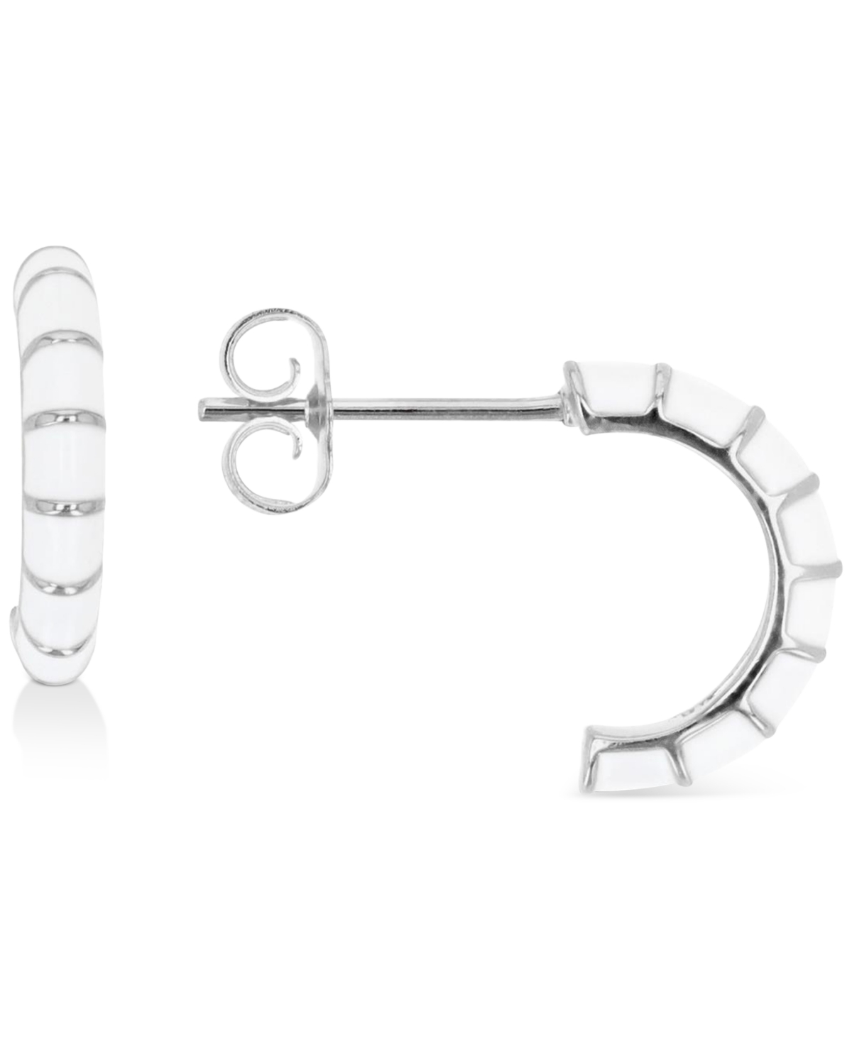 Enamel Hoop Earrings in Sterling Silver or 14k Gold over Sterling Silver, 1/2