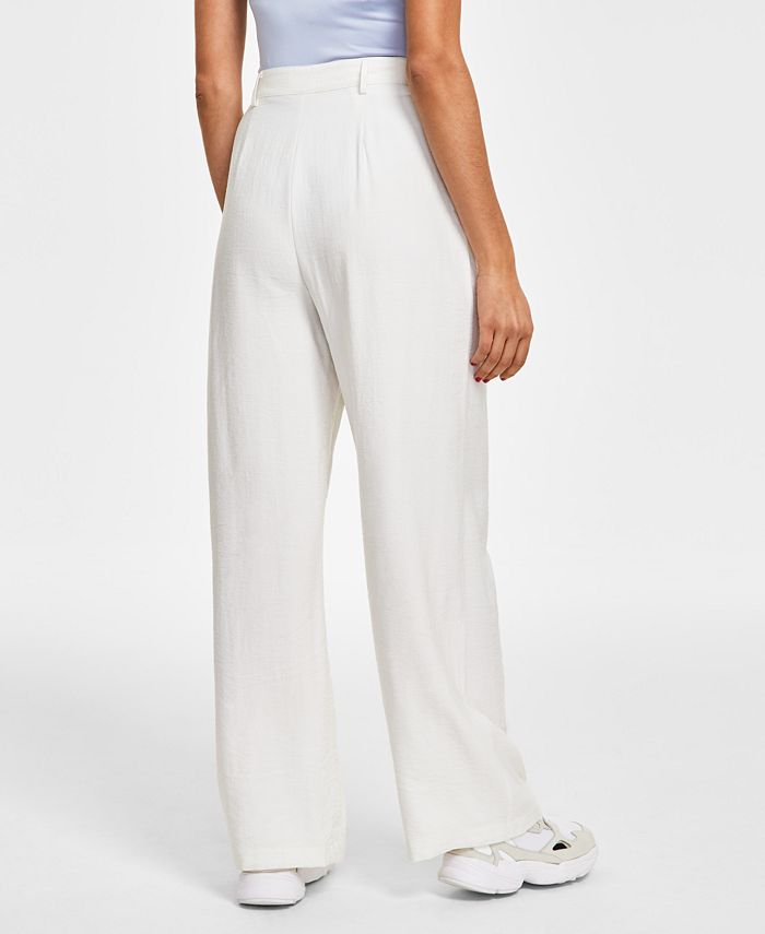 And Now This Women's High-Rise Wide-Leg Textured Trouser Pants - Macy's