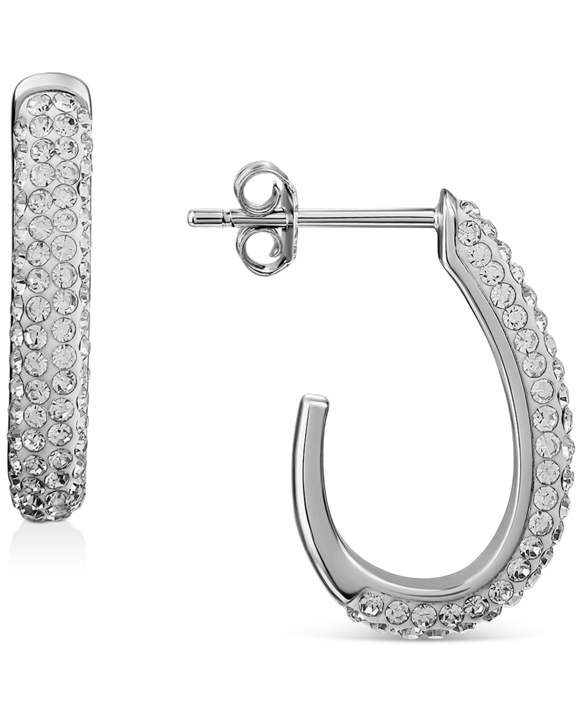 Giani Bernini Lavender Crystal Pave J-hoop Earrings In Sterling Silver, Created For Macy's