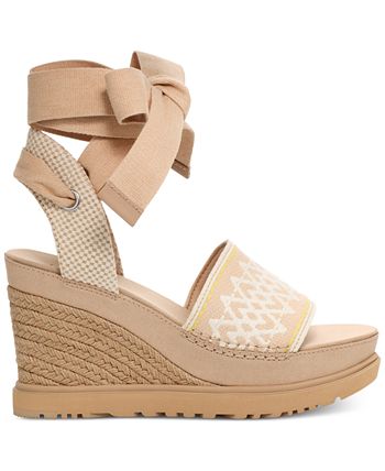 UGG Women s Abbot Ankle Tie Espadrille Platform Wedge Sandals