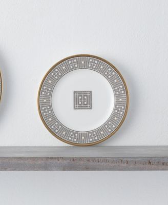 Infinity Graphite 4 Piece Bread Butter/Appetizer Plate Set, Service for 4