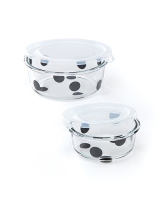 Deco Dot Round Food Storage Set, 2 Piece