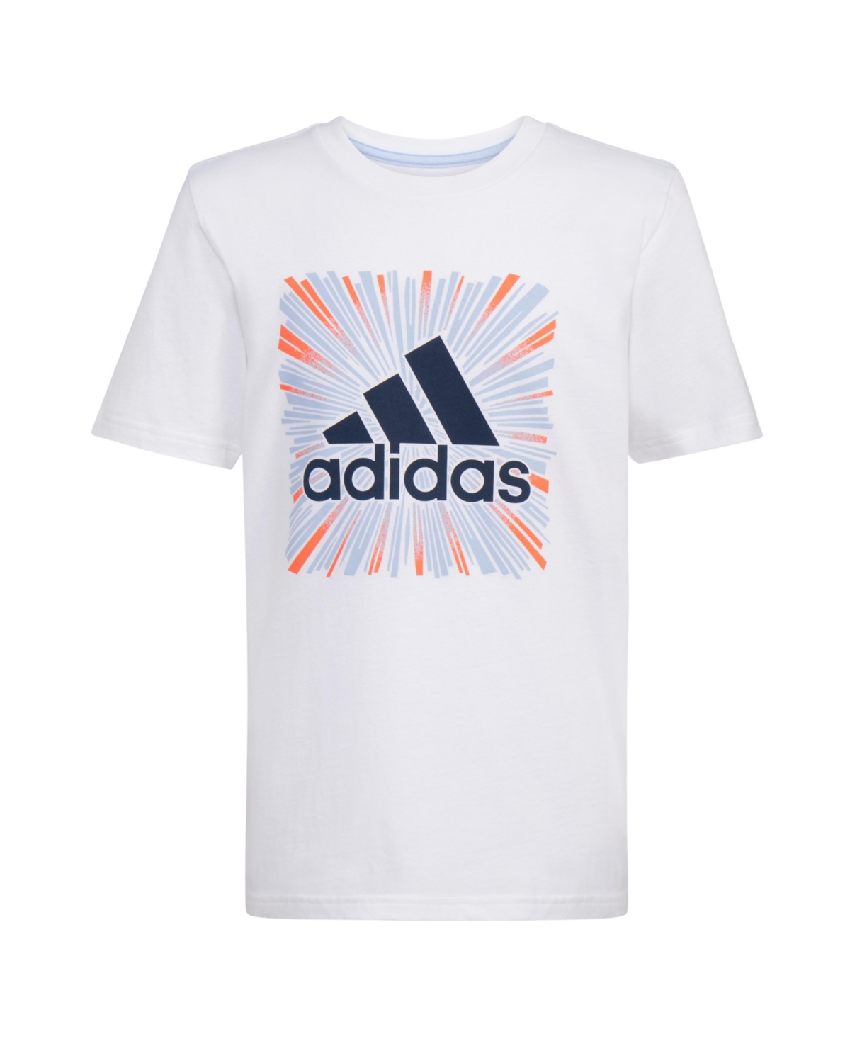 Adidas Originals Adidas Big Boys Short Sleeves Optimist Sport T-shirt In White With Orange