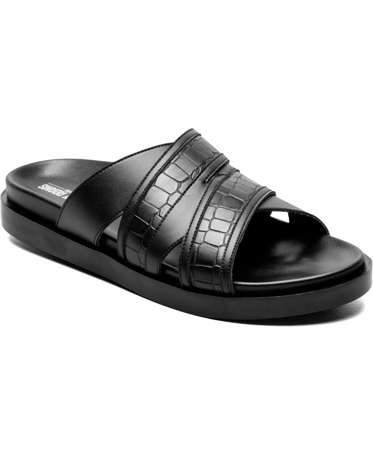 Stacy Adams Men's Mondo Open Toe Slide Sandals In Black