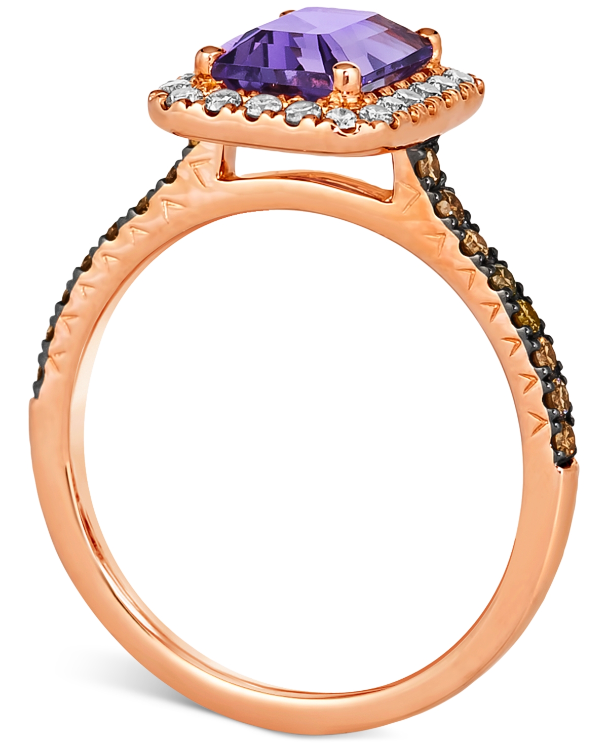 Le Vian Deep Sea Blue Topaz (1-5/8 ct. t.w.) & Diamond (3/8 ct. t.w.) Halo Ring in 14k Rose Gold (Also & Citrine) - Amethyst