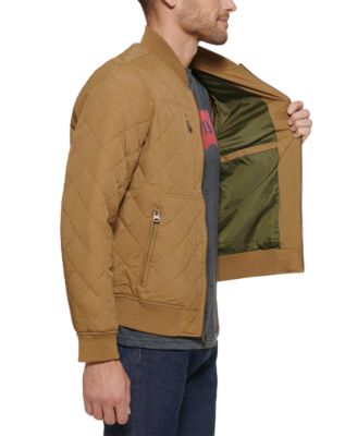 Men's Regular-Fit Diamond-Quilted Bomber Jacket 