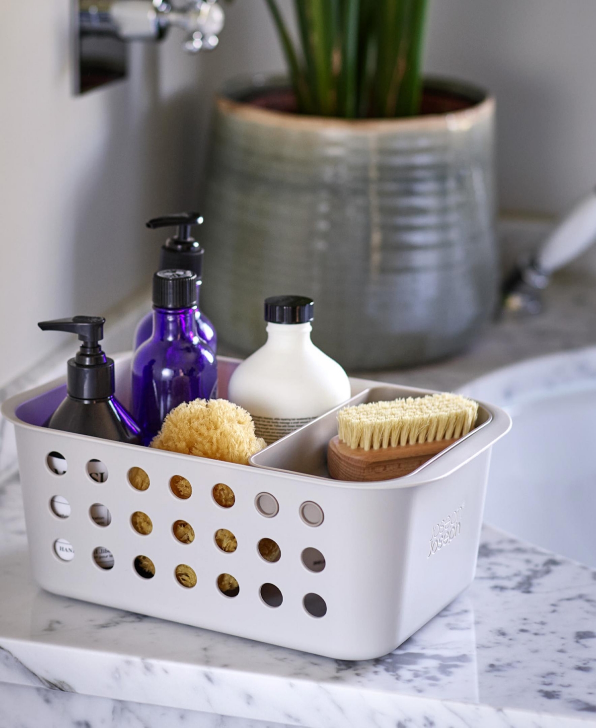 Joseph Joseph Easystore Large Bathroom Storage Basket In Ecru