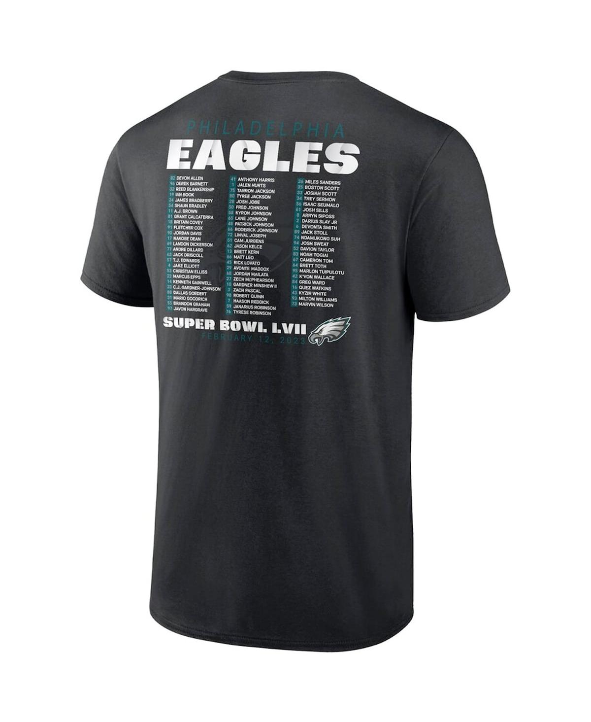 Men's FanaticsPhiladelphia Eagles Super Bowl Lvii Varsity Team Roster Big and Tall T-shirt - Black