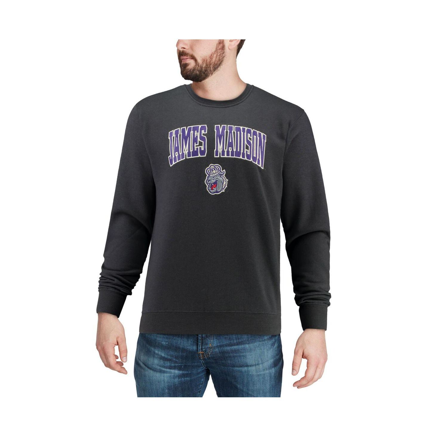 Men's James Madison Dukes Arch and Logo Crew Neck Sweatshirt