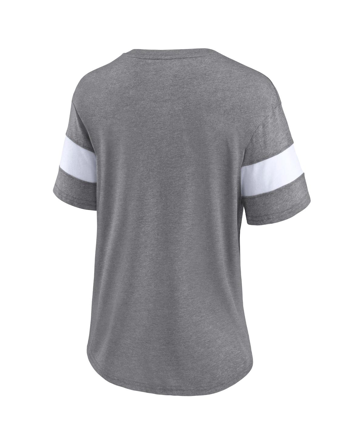 Women's FanaticsPhiladelphia Eagles Super Bowl Lvii Raise The Bar Tri-Blend Half-Sleeve V-Neck T-shirt - Heather Gray