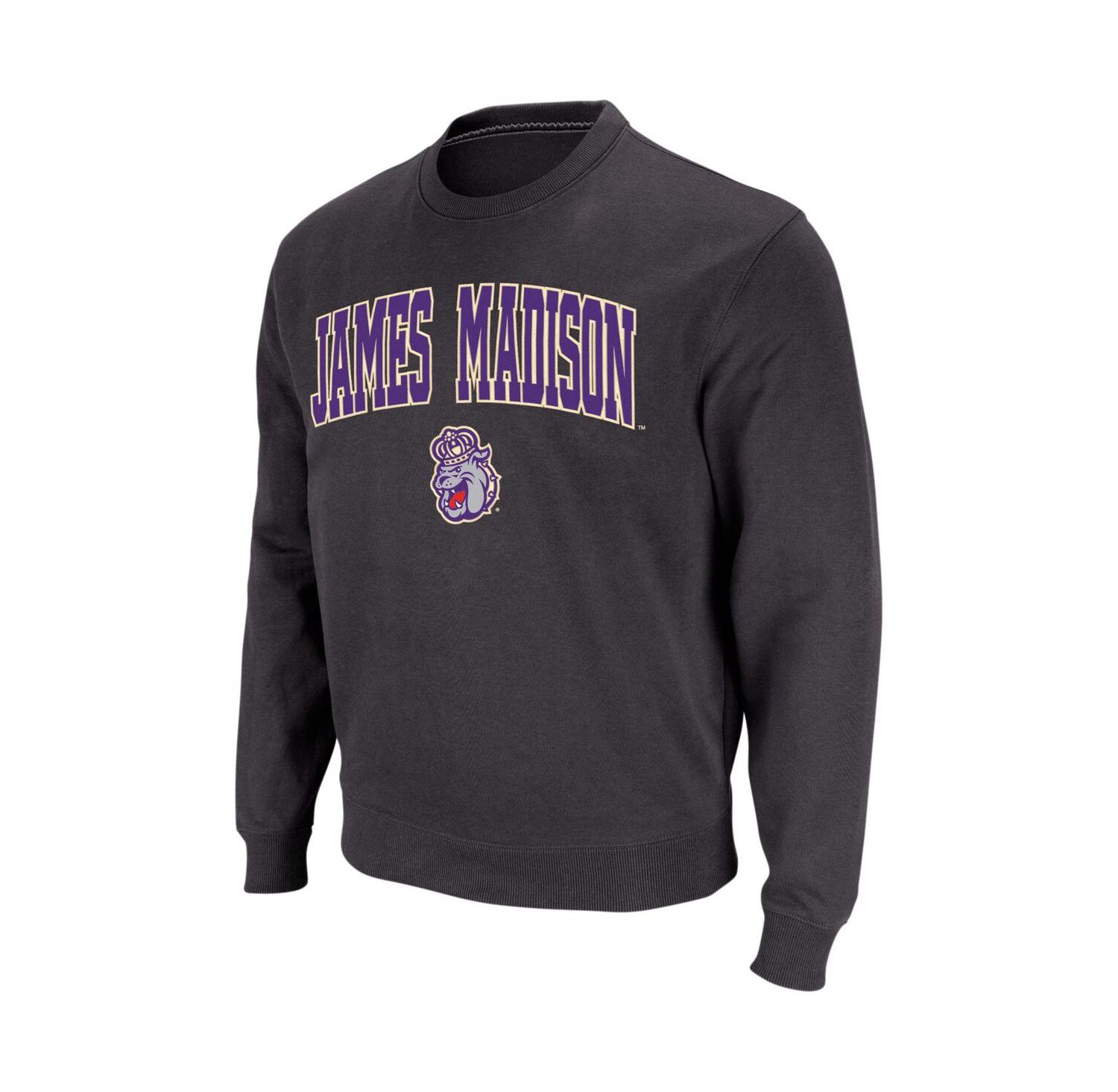 Men's James Madison Dukes Arch and Logo Crew Neck Sweatshirt