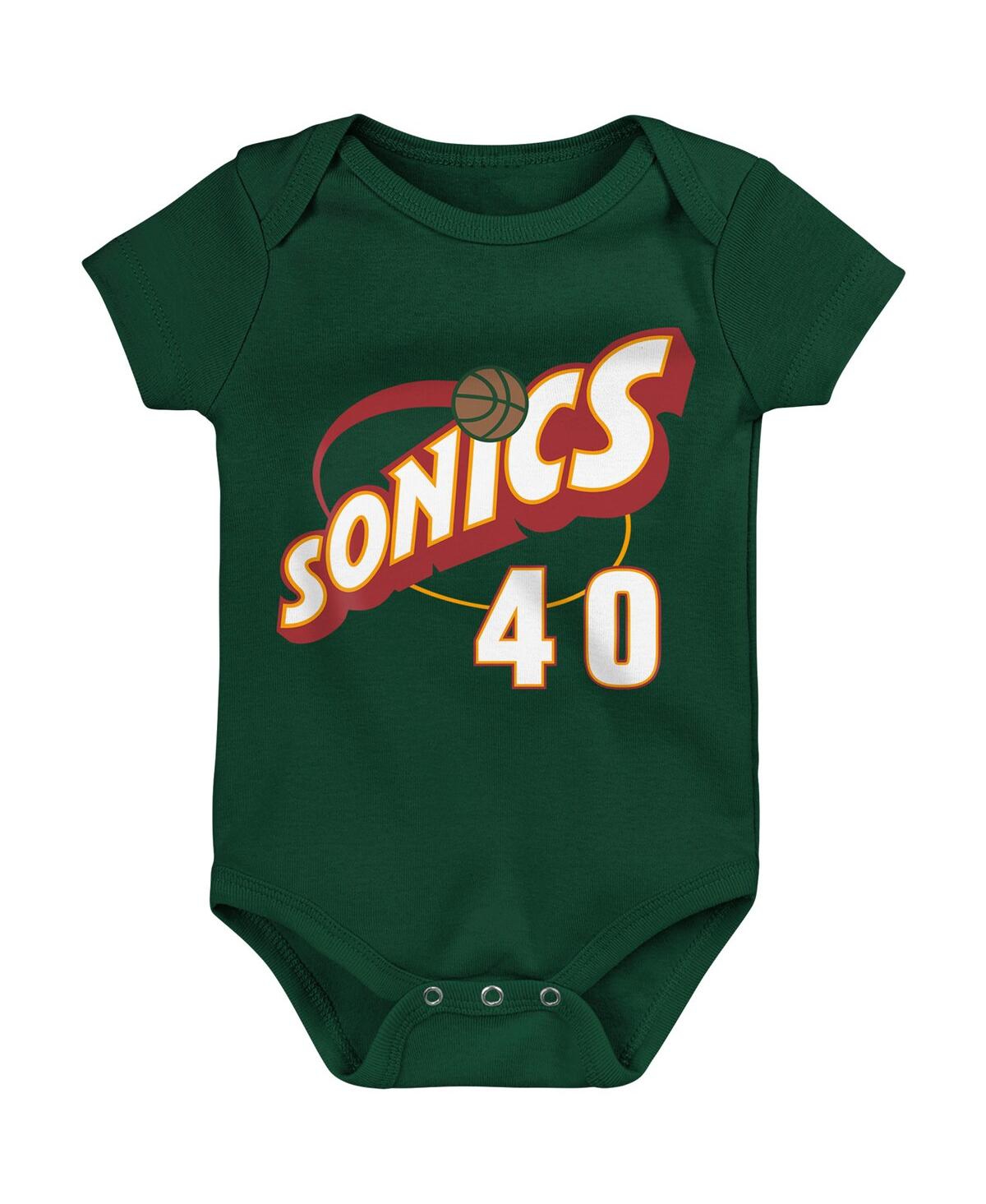 Shop Mitchell & Ness Infant Boys And Girls  Shawn Kemp Green Seattle Supersonics Hardwood Classics Name An