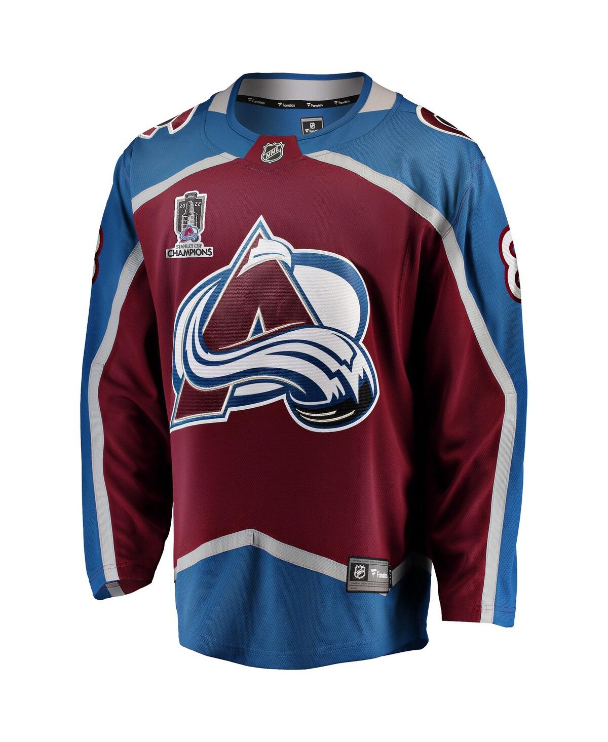 Men's Fanatics Cale MakarColorado Avalanche 2022 Stanley Cup Champions Breakaway Patch Player Jersey - Burgundy