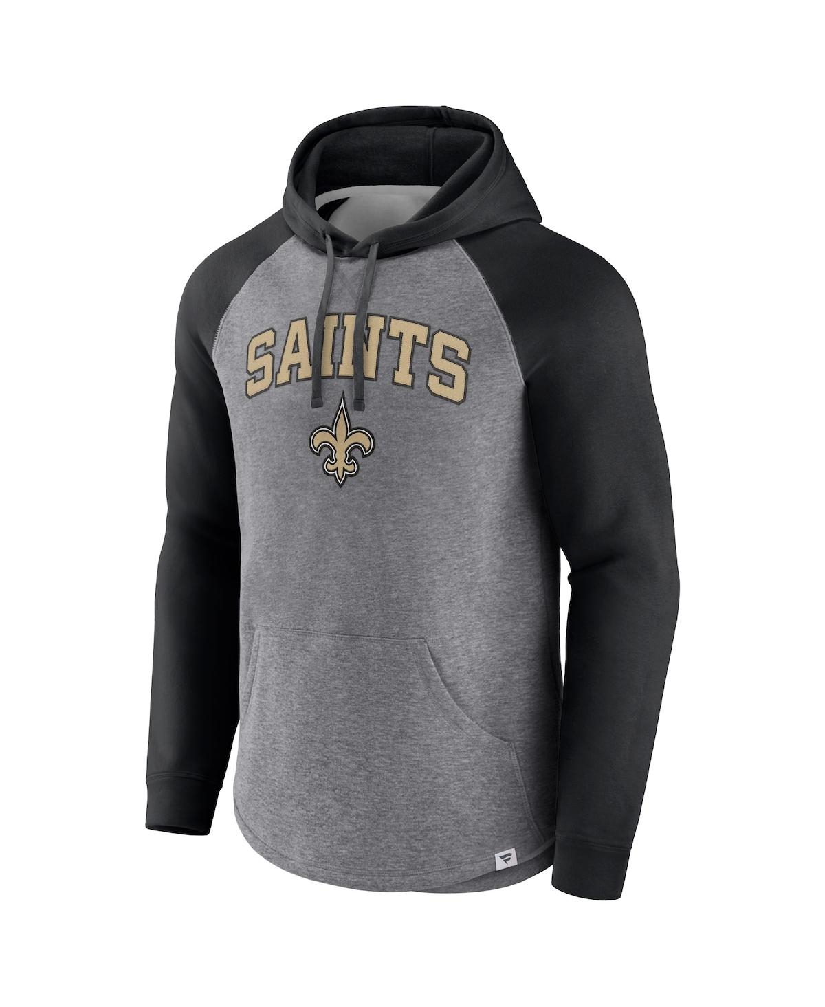 Men's Fanatics Black New Orleans Saints By Design Raglan Pullover Hoodie - Black