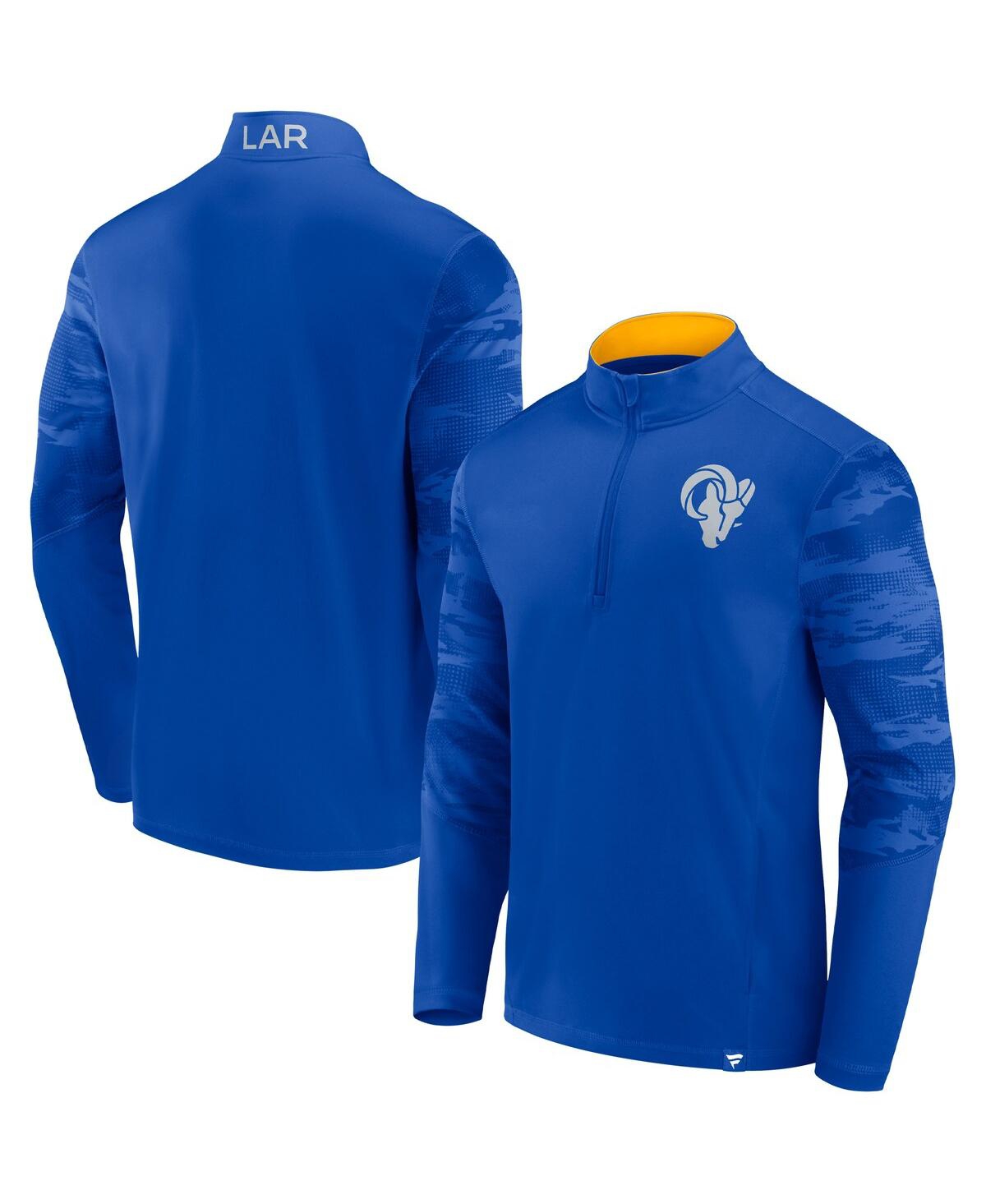 Men's FanaticsLos Angeles Rams Ringer Quarter-Zip Jacket - Royal