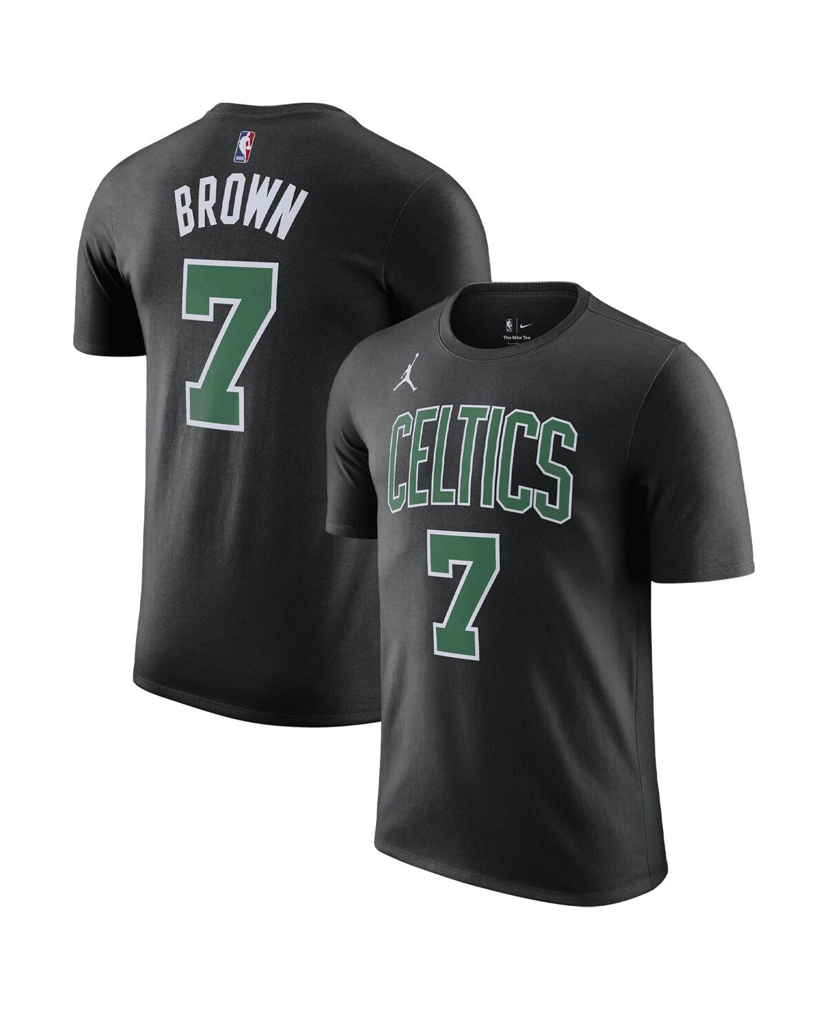 Men's Jordan Jaylen Brown Black Boston Celtics 2022/23 Statement Edition Name and Number T-shirt - Black