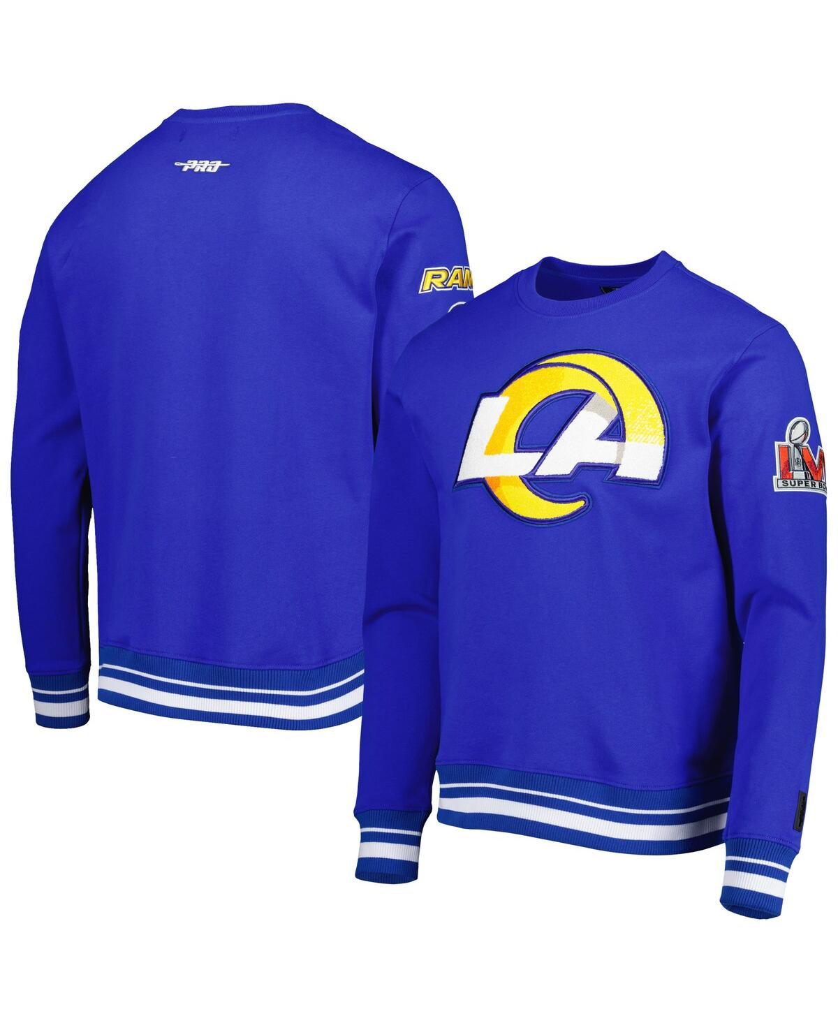 Shop Pro Standard Men's  Royal Los Angeles Rams Mash Up Pullover Sweatshirt