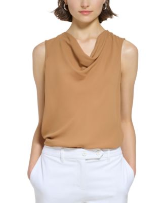 Calvin Klein - Petite Cowlneck Sleeveless Blouse